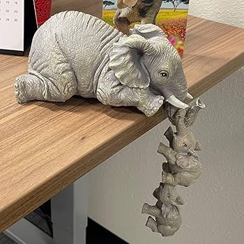 Elephant Family Hanging Shelf Decor