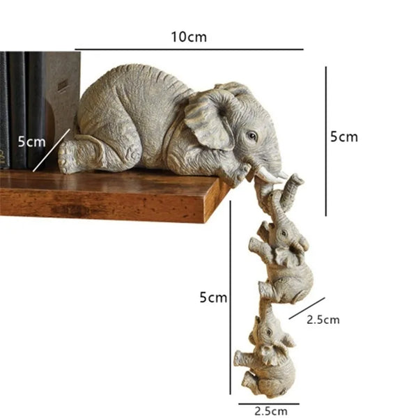 Elephant Family Hanging Shelf Decor