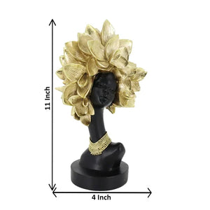 Elegant Afro-Flower Woman Sculptures