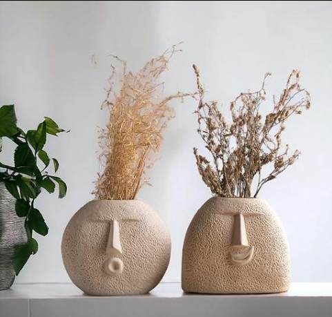 Whispering Faces Ceramic Vase Set