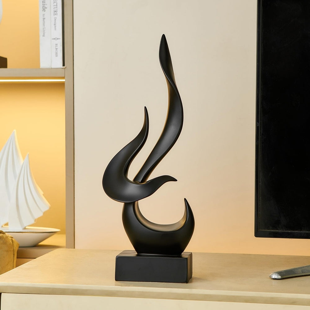 Eternal Flame – Modern Abstract Black Sculpture