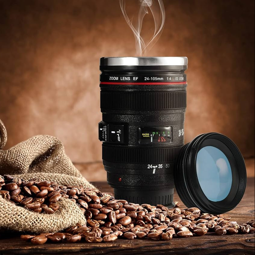 Vintage Camera Lens Coffee Mug Stainless Steel