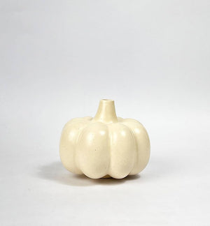 Pumpkin Bloom Ceramic Vase – Minimalist Beige Décor