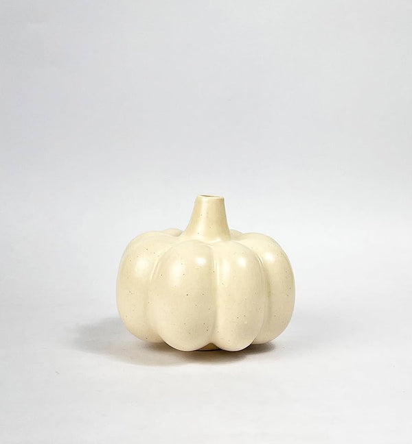 Pumpkin Bloom Ceramic Vase – Minimalist Beige Décor