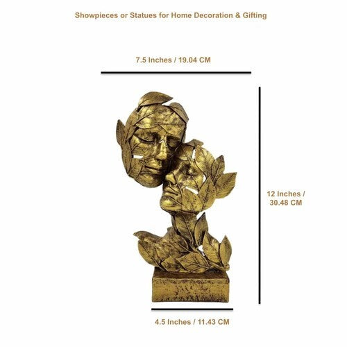 Abstract Leaf Faces Sculpture – Artistic Home Decor Piece