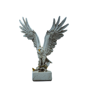 Majestic Eagle Statue – White & Gold Decorative Figurine