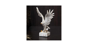Majestic Eagle Statue – White & Gold Decorative Figurine