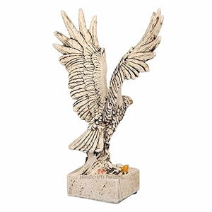 Majestic Eagle Statue – White & Gold Decorative Figurine