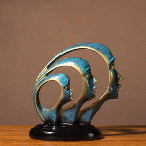 Abstract Multi-Face Sculpture – Modern Artistic Decor