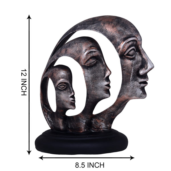 Abstract Multi-Face Sculpture – Modern Artistic Decor