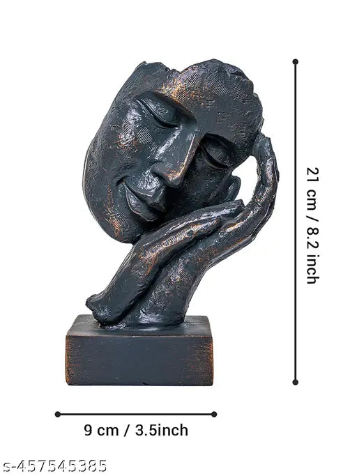 Abstract Resting Face Sculpture – Modern Decorative Accent