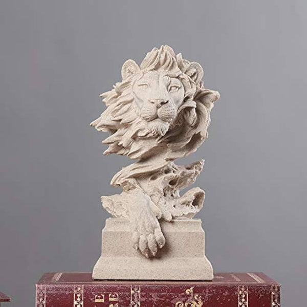 Regal Lion Head Sculpture – Elegant Decorative Accent