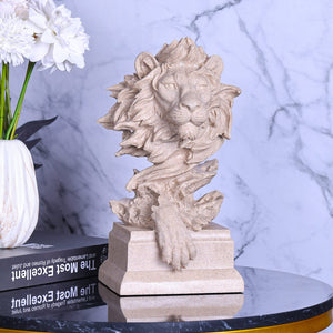 Regal Lion Head Sculpture – Elegant Decorative Accent