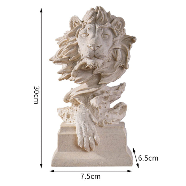 Regal Lion Head Sculpture – Elegant Decorative Accent