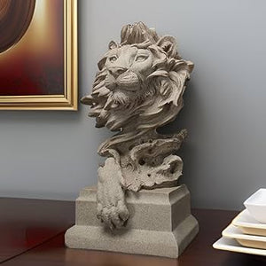 Regal Lion Head Sculpture – Elegant Decorative Accent