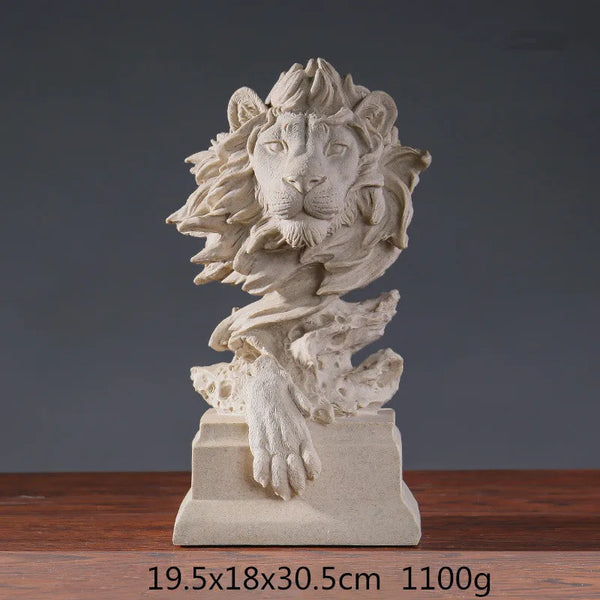 Regal Lion Head Sculpture – Elegant Decorative Accent