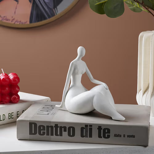 Graceful Serenity – Abstract Sitting Woman Sculpture