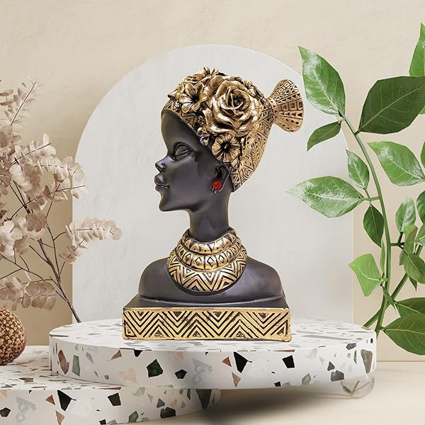 Regal African Queen Bust – Decorative Sculpture