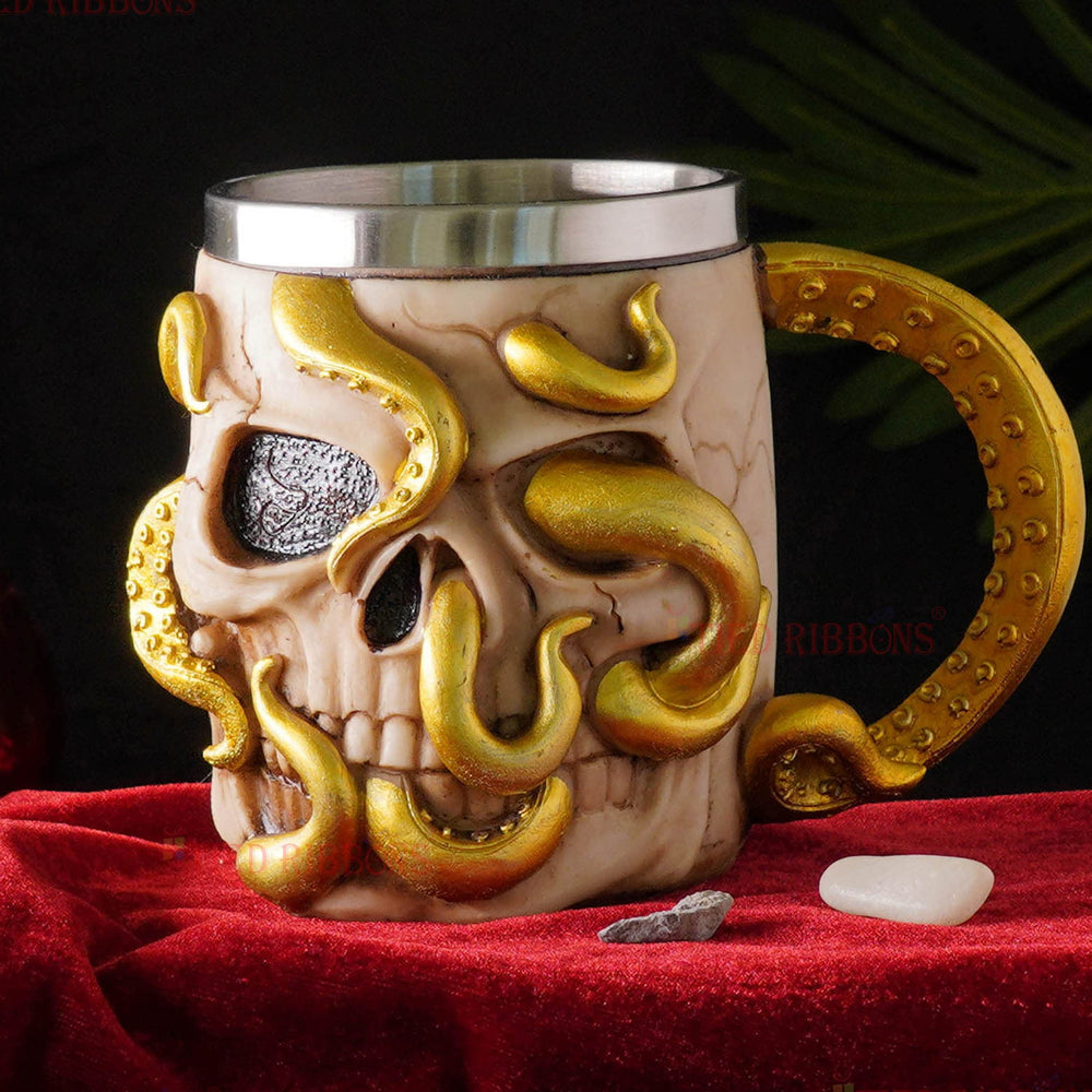 Gilded Serpent 3D Skull Mug