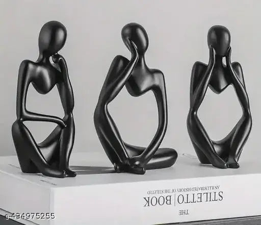 Abstract Thinking Human Figurine Set (3 Pieces)