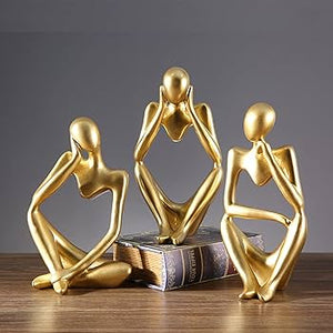 Abstract Thinking Human Figurine Set (3 Pieces)