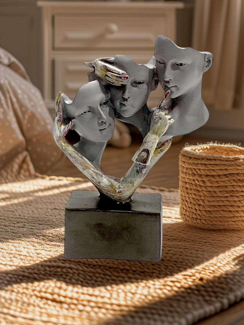 Whispers of Thought – Abstract Faces Sculpture