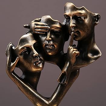 Whispers of Thought – Abstract Faces Sculpture