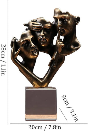 Whispers of Thought – Abstract Faces Sculpture