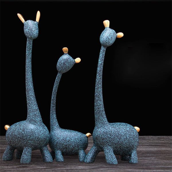Modern Abstract Giraffe Figurine Set – Decorative Sculptures for Home & Office