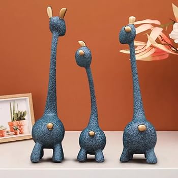 Modern Abstract Giraffe Figurine Set – Decorative Sculptures for Home & Office