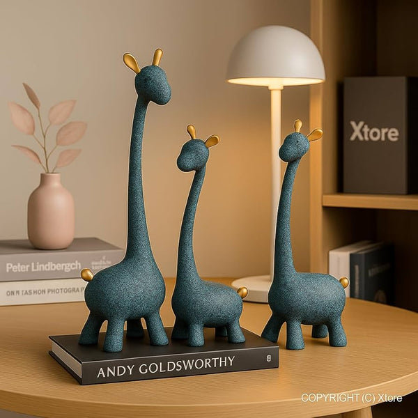 Modern Abstract Giraffe Figurine Set – Decorative Sculptures for Home & Office