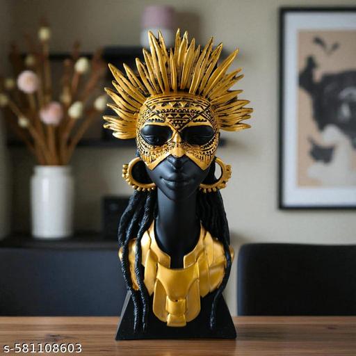 Royal Sun Queen – Tribal Elegance Bust Sculpture